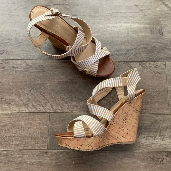 Chinese Laundry Shoes - Chinese Laundry 5” cork wedge heels - size 8